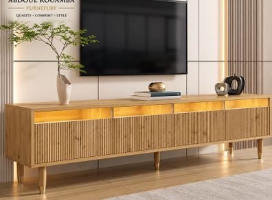 Premium 178cm TV Cabinet  Wood Effect Finish with Ample Storage