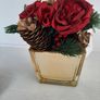 New artificial flower arrangement in vase tag attached Image 2