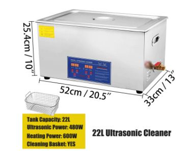 22L Ultrasonic Cleaner Heater Digital Timer Mini Portable Ultrasound Washing Machine Jewelry Lab
