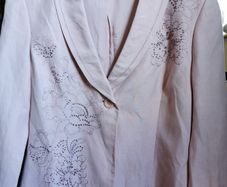 Embroidery silk light pink blazer UK 14
