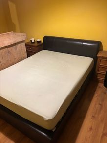 leather double bed