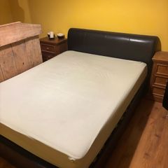 leather double bed