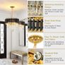 Black and Gold Crystal Chandelier Pendant Light, Small Modern Crystal Chandelier for Entryway, Corridor, Balcony, Porch, Restaurant, Door Opening, E27 x 3, ?40cm Image 5