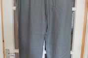 M&amp;S Sage Green Linen Blend Trousers  Size 22 Short