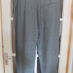 M&S Sage Green Linen Blend Trousers  Size 22 Short