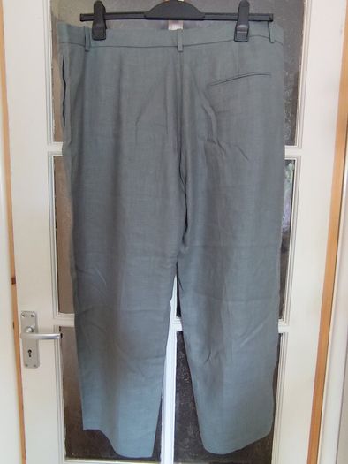 M&S Sage Green Linen Blend Trousers  Size 22 Short