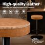 Set of 2 Bar Stools with Microfibre Leather, Bar Stools with Footrest and Without Backrest, Counter Stool, 360 Rotatable, 150 kg Load Capacity, Brown Image 6