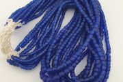 Vintage African Style Blue 4-5.5mm Glass Beads Necklace Strand