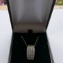 Vintage Sterling Silver 925 Necklace With Crystal Rectangle Pendant 5,8g length 18" Image 2