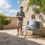 2-Seater Metal Garden Bench Weatherproof Outdoor Bench with Rust-Resistant Backrest, Geometric, up to 240 kg Image 5