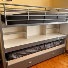 Bunk bed with pull-out desk