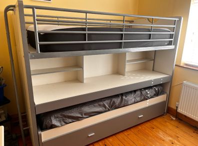 Bunk bed with pull-out desk