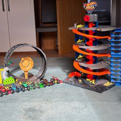hot wheels mega garage and monster truck loop launcher