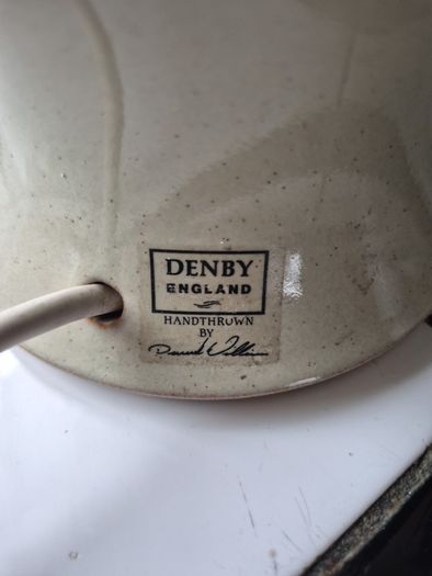 New old Stock Denby Stoneware 1980s certified Table lamp by Denby handthrown by David Williams Midcentury new used