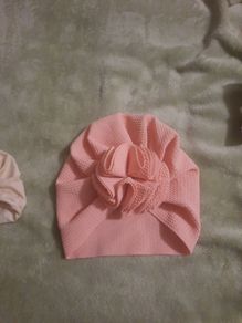 pink baby turban style hat