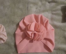 pink baby turban style hat