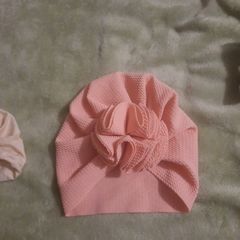 pink baby turban style hat