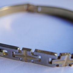 Vintage gold-plated stainless steel bracelet length 8"