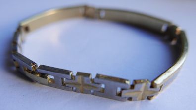 Vintage gold-plated stainless steel bracelet length 8"