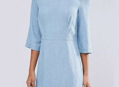 Warehouse Denim Ocean Fit & Flare dress Size 10 BNWT