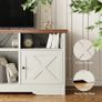 TV Unit, TV Stand Cabinet with Sockets, USB and LED, TV Cabinet Suitable for up to 65'' TV, with 4 Open Compartments and 2 Cabinets, Suitable for Living Room, 150 x 35 x 65cm, White Image 4