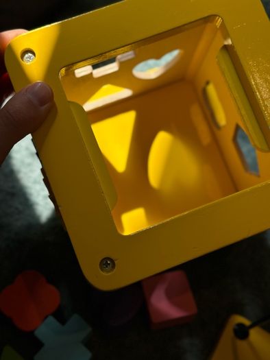 baby wooden shape sorter and activity cube