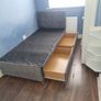 single velvet bed wite large drawers Image 10