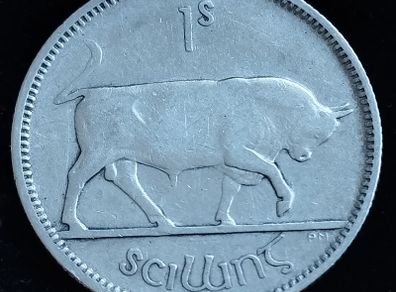 Ireland - 1930 - Shilling - Silver - Bull - KM.6 - [2731]