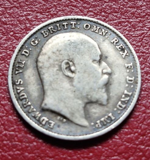 1903 United Kingdom  3 Pence - Edward VII  sterling silver coin