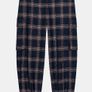 Zara Navy Check Cargo Trousers Image 5