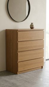 Oak Ikea 4 Drawer