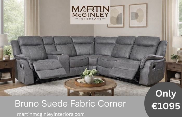 New Bruno Fabric Corner Sofa Sets