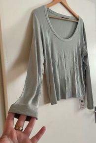 Brand new with tags Dunnes scoop neck light green light ribbed top