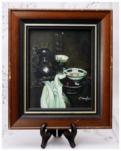 Still Life Painting Pewter Flagon with Ming Bowl after Jan Jansz Treck