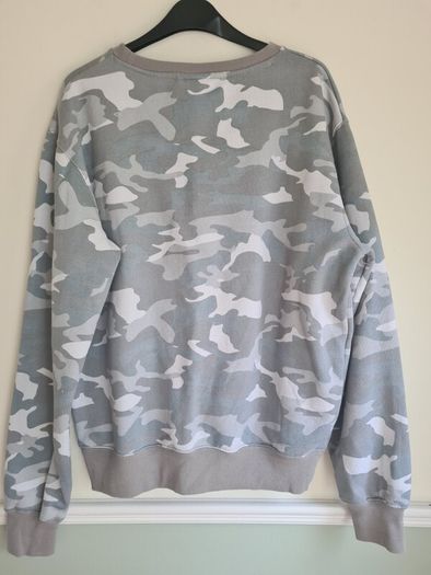 womens ELLESEE camouflage sweatshirt grey camo sweater top Size UK 12 EU 40