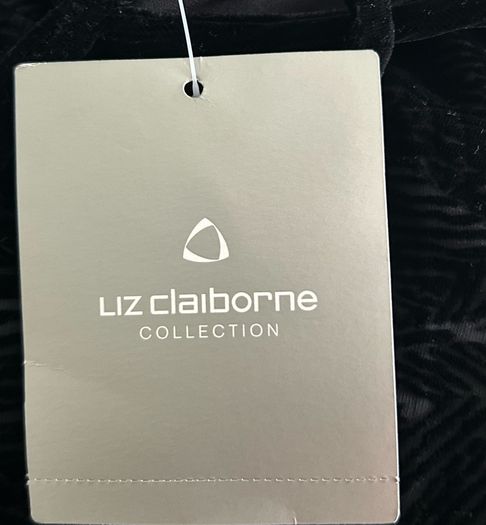 BNWT Liz Claiborne Collection Black Velvet Burnout Cami Dress UK 14