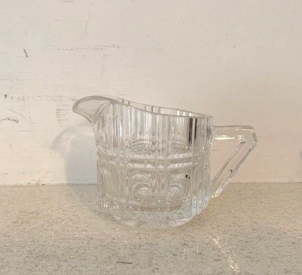 Antique Art Deco Clear Glass Creamer 1920s