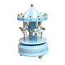 Brand New Music Box Wooden Carousel 4 Horse Mechanical Merry-Go-Round Wind-Up Image 2