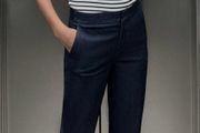 Fab Zara Indigo Soft Cropped Trousers   Size XL  UK 14