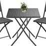 Polyrattan Balcony Furniture 3-Piece Folding Space Saving 2 People Weatherproof Balcony Patio Bistro Garden Furniture Dining Set Image 2