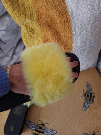 yellow fluffy sliders