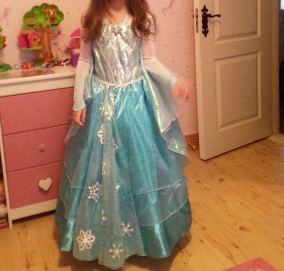 frozen deluxe girls costume + wig + shoes +crown