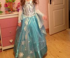 frozen deluxe girls costume + wig + shoes +crown
