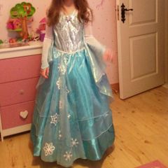 frozen deluxe girls costume + wig + shoes +crown
