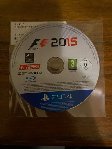 PS4 game: f1 2015 - game only no box - tested