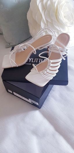PLT White Lace Up Sandal - Size 3