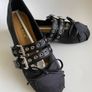 Womens Black Satin Ballerina Buckle Flats MIU MIU Style Ballet Shoes EU 38 NEW Image 3