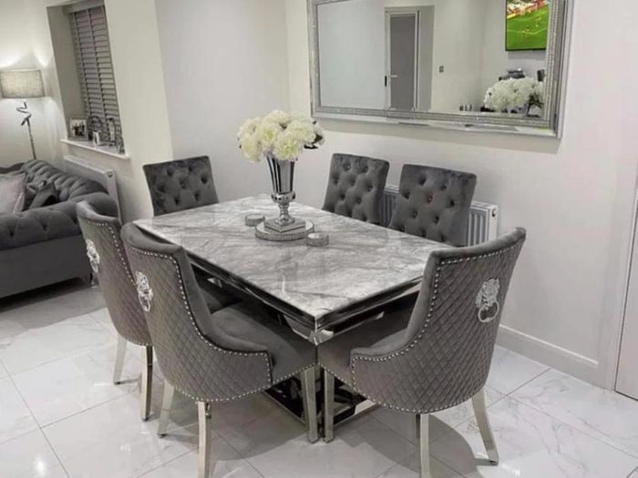 Marble Kitchen Dining Table With 6 Chairs