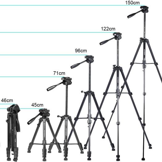 Professional Camera Tripod Kit with Double Support 360 Degree Pan Pan Head Realease Quick Release Plate for Nikon Canon Panasonic Sony Olympus Pentax