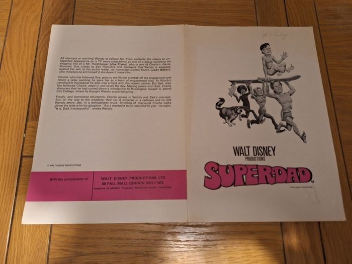 1973 Superdad Press Kit Walt Disney Kurt Russell